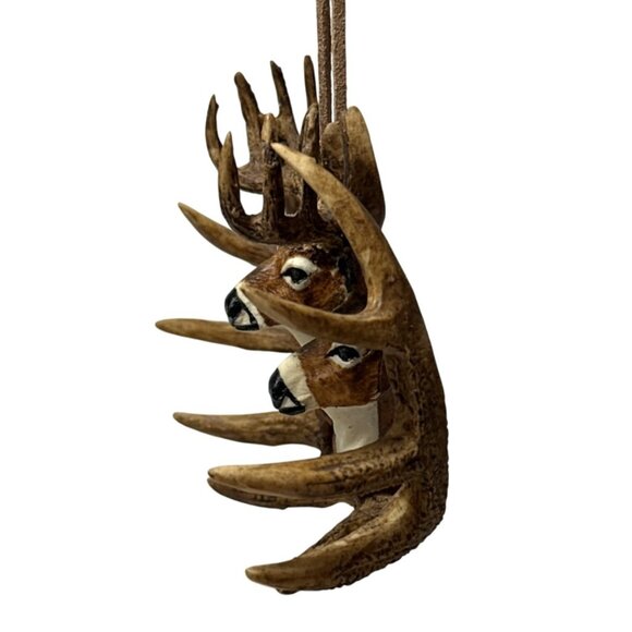 Whitetail Buck & Doe Ornament Christmas Hanging Decoration Cabincore Rustic - Picture 2 of 6